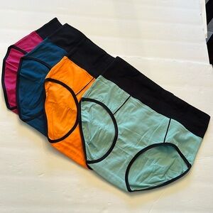 Bundle of 4 Womens High Waisted Underwear With Black band approx size Medium